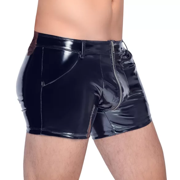 Black Level - Muške lak pantalone sa bočnim džepovima (crne) - M