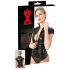 LATEX - ženska majica kratkih rukava sa rajsferšlusom (crna) - 2XL