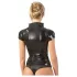LATEX - ženska majica kratkih rukava sa rajsferšlusom (crna) - 2XL