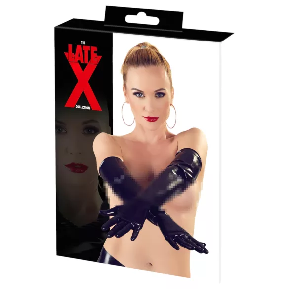 LATEX - dugački, uniseks rukavice (crne) - XL