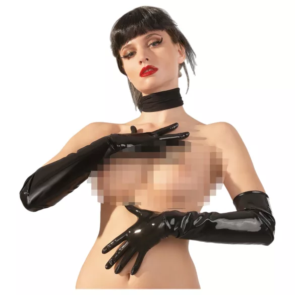 LATEX - dugački, uniseks rukavice (crne) - XL
