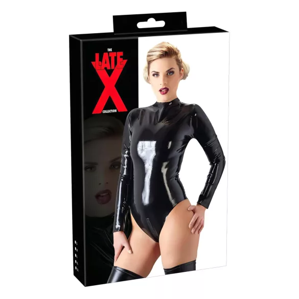 LATEX - ženski bodi sa dugim rukavima (crna) - L