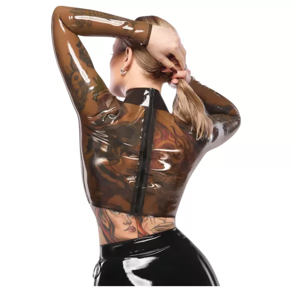 LATEX - providna lateks bluzica (prozirno-crna) - M