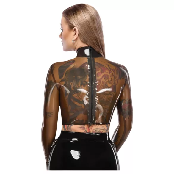 LATEX - providna lateks bluzica (prozirno-crna) - L