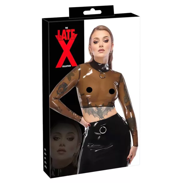 LATEX - providna lateks bluzica (prozirno-crna) - L