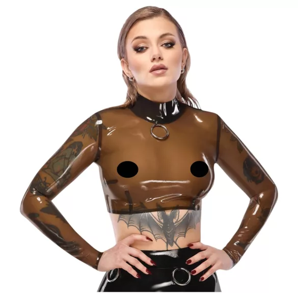 LATEX - providna lateks bluzica (prozirno-crna) - L