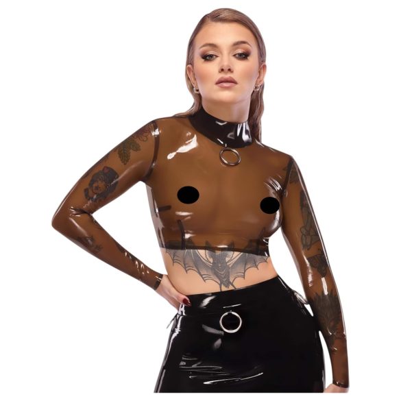 LATEX - providna lateks bluzica (prozirno-crna) - 2XL