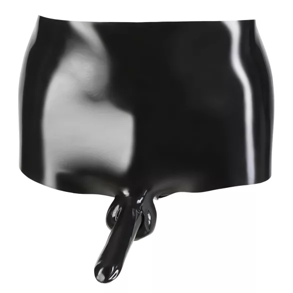 LATEX - bokserice + navlaka za penis (crna) - L/XL