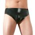 LATEX - muške gaće sa unutrašnjim analnim dildom za penis (crne) - M
