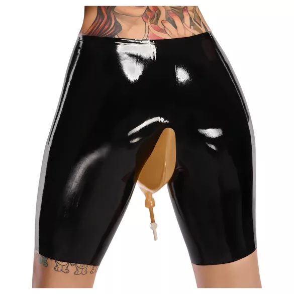 LATEX - Vodootporne gaćice sa otvorom za odvod (crne)