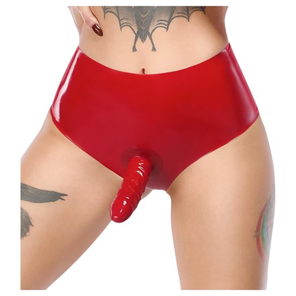 LATEX - donji deo sa realističnim dildom (crvena)