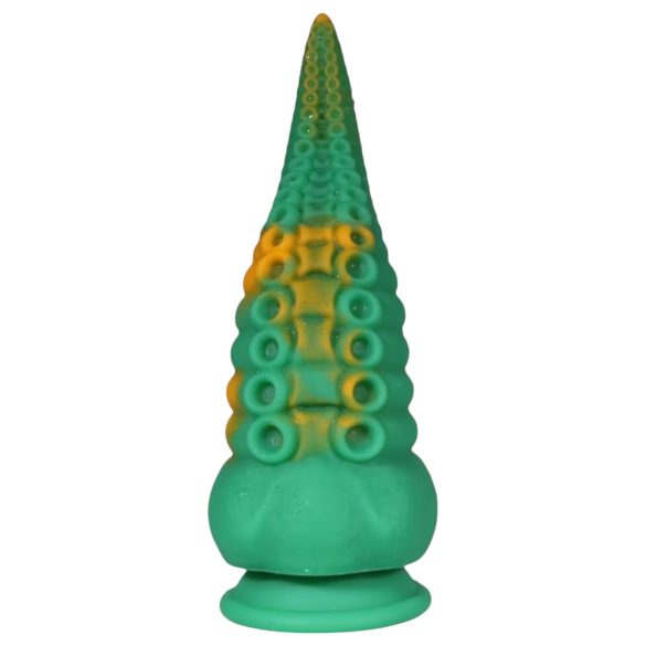 OgazR Octopuss - dildo sa pipcima 21 cm (zeleno-žuto)