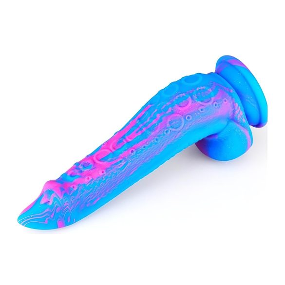 Inkipus - silikonski dildo sa testisima - 18cm (plava-roze)
