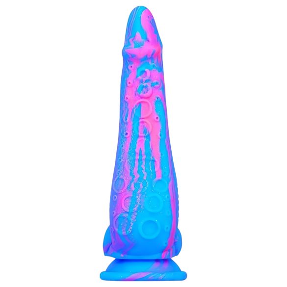 Inkipus - silikonski dildo sa testisima - 18cm (plava-roze)
