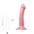 Strap-on-me Metallic Shine M - kožni dildo (metalna pink boja)