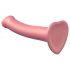 Strap-on-me Metallic Shine M - kožni dildo (metalna pink boja)