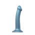 Strap-on-me Metallic Shine M - kožni prijateljski dildo (metalno plava)