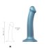 Strap-on-me Metallic Shine M - kožni prijateljski dildo (metalno plava)
