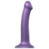Strap-on-me Metallic Shine M - kožni dildo (metalno ljubičasta)