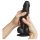 Strap-on-me L - dvostruki dildo sa vakumskim postoljem (crna)