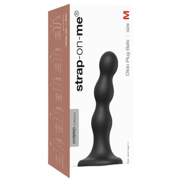 Strap-on-me Balls M - crne kuglice sa vakuumskom bazom (crno)