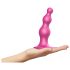 Strap-on-me Perle M - dildo sa kuglicama i vakuumskom podlogom (roze)