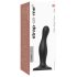 Strap-on-me Curvy S - talasasti, crni dildo sa vakumskom poderškom