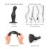 Strap-on-me Curvy L - talasasti dildo sa vakuumskom bazom (crni)
