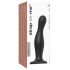 Strap-on-me Curvy L - talasasti dildo sa vakuumskom bazom (crni)