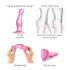 Strap-on-me Curvy S - таласасти дилдо са вакуумском чашом (розе)