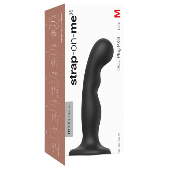 Strap-on-me P&G M - zakrivljeni dildo s vakuumskom bazom (crni)