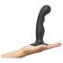 Strap-on-me P&G M - zakrivljeni dildo s vakuumskom bazom (crni)
