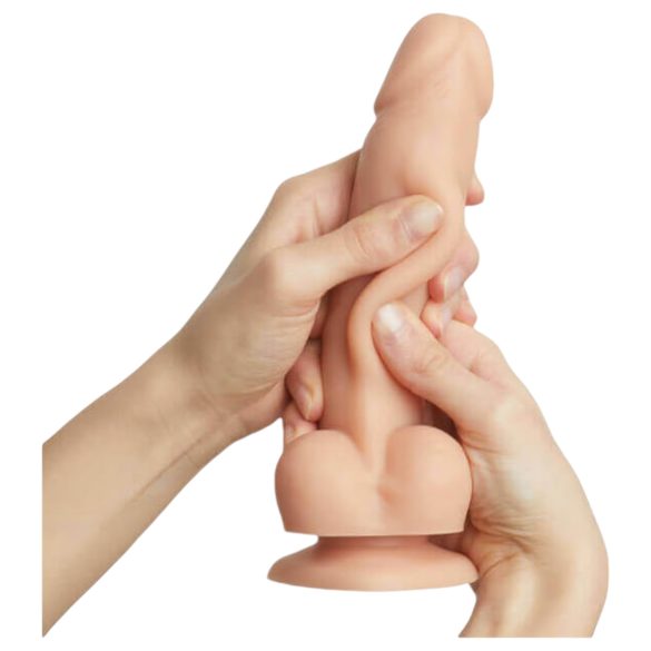 Strap-on-me S - dvostruki dildom sa vakumom (prirodna boja)