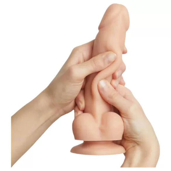 Strap-on-me S - dvostruki dildom sa vakumom (prirodna boja)