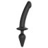 Strap-on-me Preklopivi Polu-Realistični XXL - 2u1 dildo (crni)