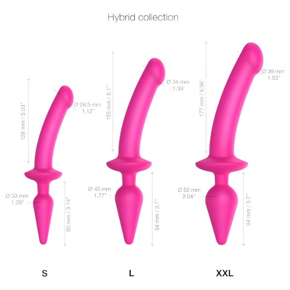 Strap-on-me Swith polurealistični L - 2u1 silikonski dildo (ružičasti)