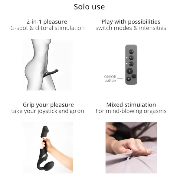 Strap-on-me S - pripadajući, talasasti vibrator na naduvavanje - (plava)