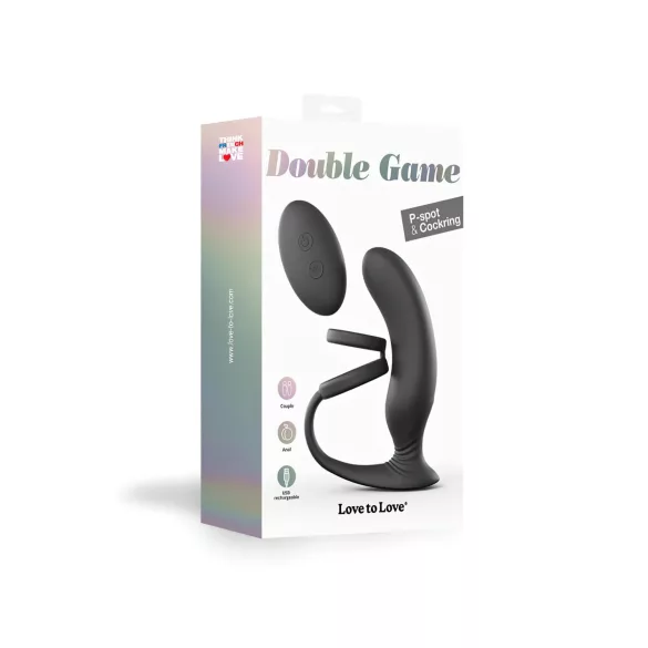 Love to Love - vibrator za prostatu sa prstenom (crna)