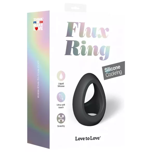 Love to Love Flux - силиконски пенис прстен (црни)