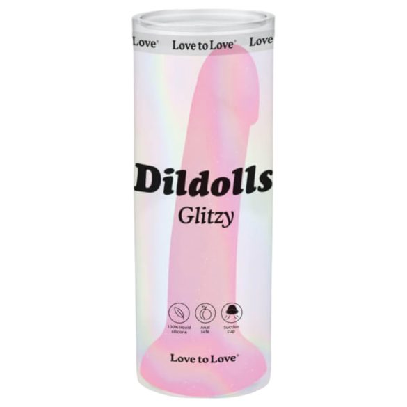 Dildolls Glitzy - Silikonski dildo sa vakumom (roze)