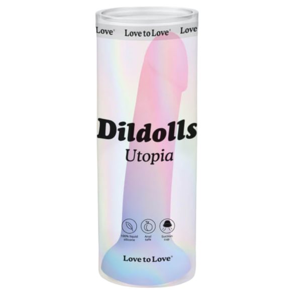 Dildolls Utopia - silikonski dildo sa vakum postoljem (u boji)