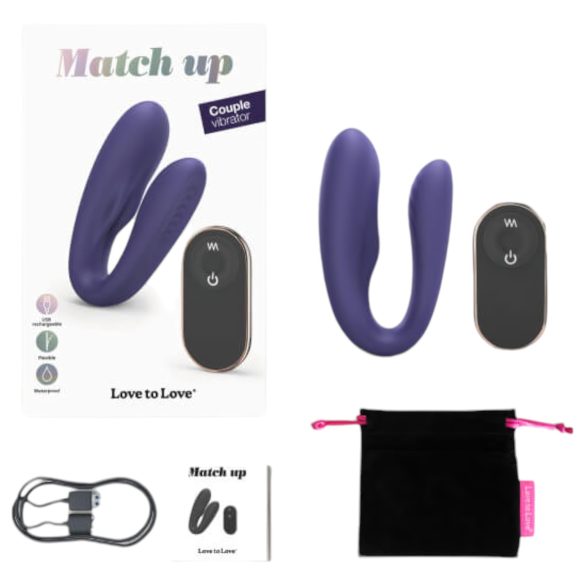 Love to Love Match Up - bežični akumulatorski parni vibrator (ljubičasti)
