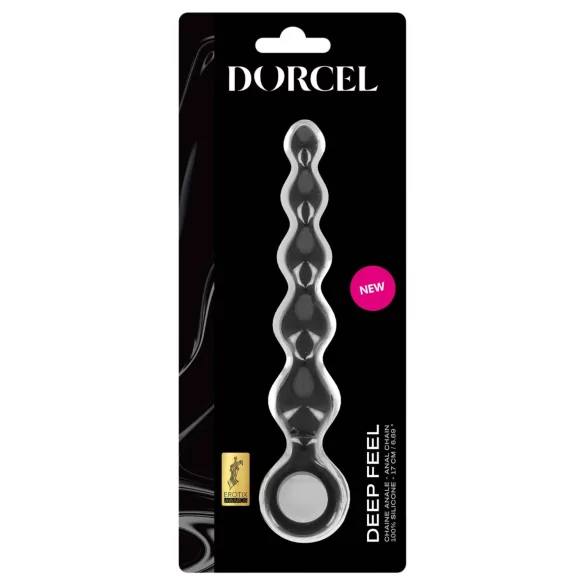Dorcel Deep Feel - analni dildo sa kuglicama (crni)