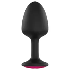 Dorcel Geisha Plug Ruby M - crni analni plug sa roze kamenom