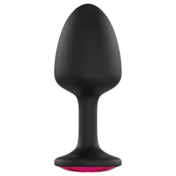 Dorcel Geisha Plug Ruby M - crni analni plug sa roze kamenom