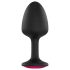 Dorcel Geisha Plug Ruby M - crni analni plug sa roze kamenom