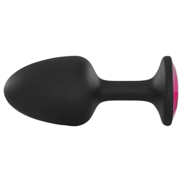 Dorcel Geisha Plug Ruby M - crni analni plug sa roze kamenom