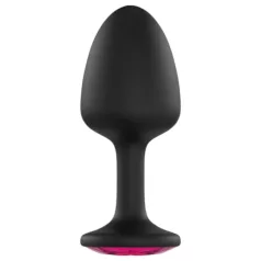 Dorcel Geisha Plug Ruby L - crni analni plug sa roze kamenom