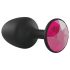 Dorcel Geisha Plug Ruby L - crni analni plug sa roze kamenom