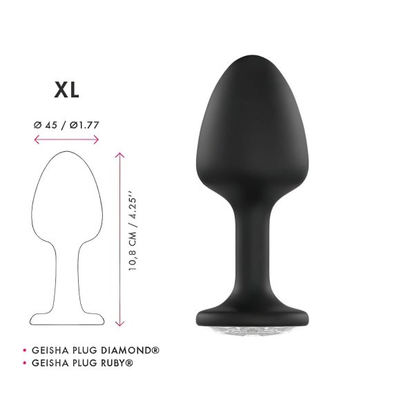 Dorcel Geisha Plug Dijamant XL - crni analni plug sa belim kamenčićem